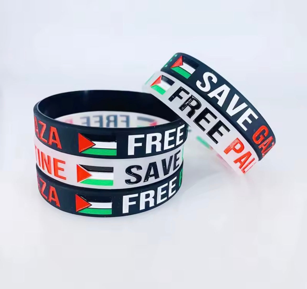 Solidaritätsarmband "Free Palestine / Save Gaza"
